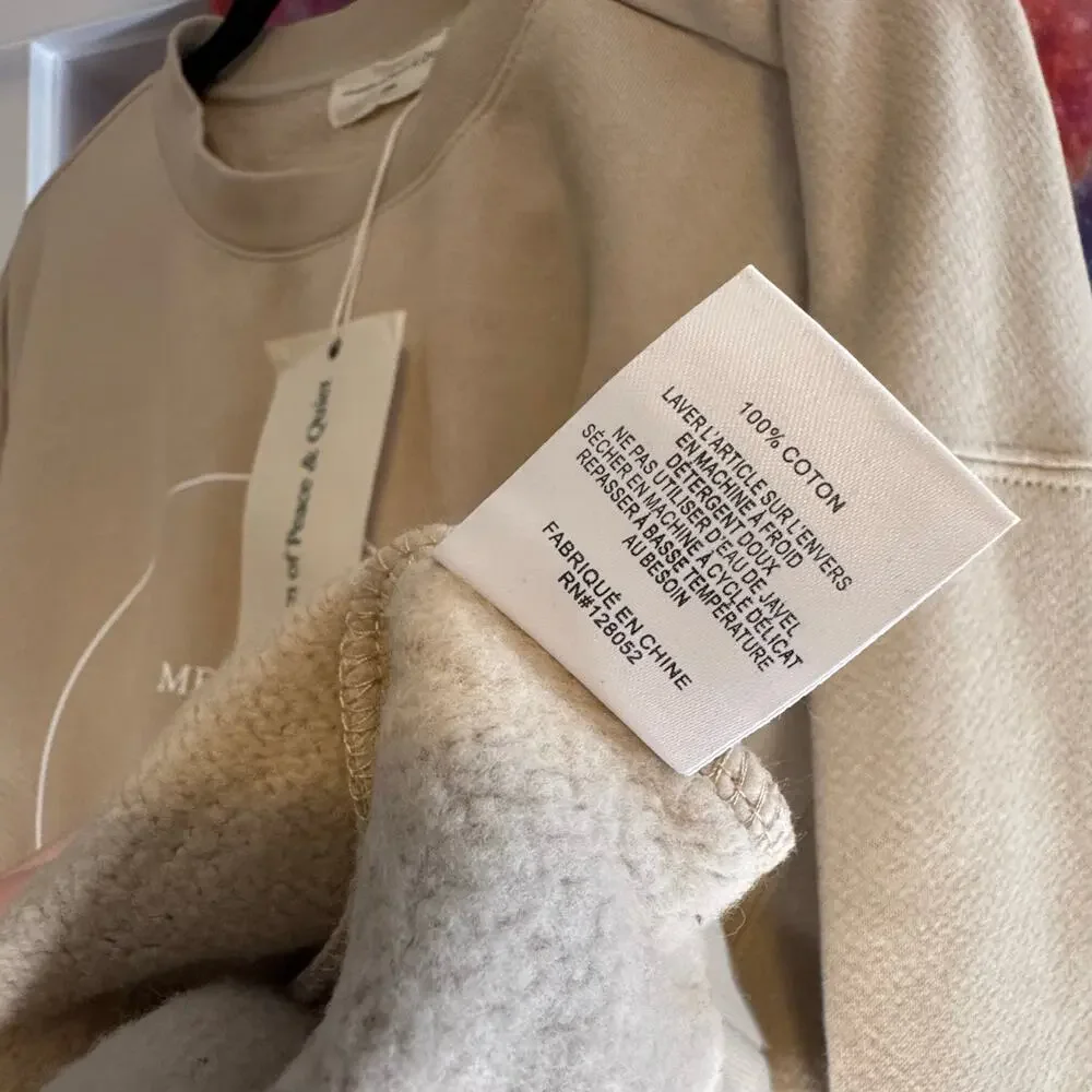 •NWT• Museum of Peace & Quiet Health Taupe Crewneck • Unisex Large - Picture 4 of 16